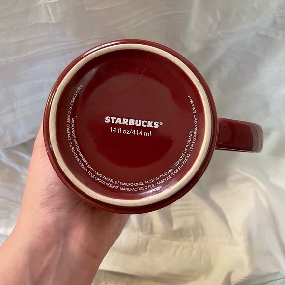 starbucks oversized maroon ceramic 14 oz coffee mug - Picture 4 of 5